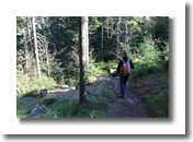 Cesta vede strmě dolů.